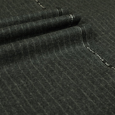 Oxbridge Flannel - Narrow Chalk Stripe Super 120's Wool Flannel